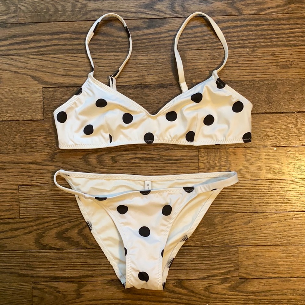 Solid and striped polka dot bikini -JUST TOP AVAILABLE
